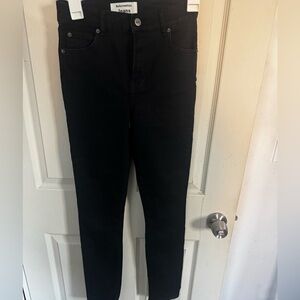 Reformation Women's Black LIZA Ultra High Rise Straight Jeans Size 25